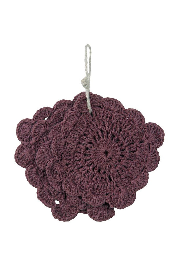 Posavasos Crochet Burgundy - Juego de 4