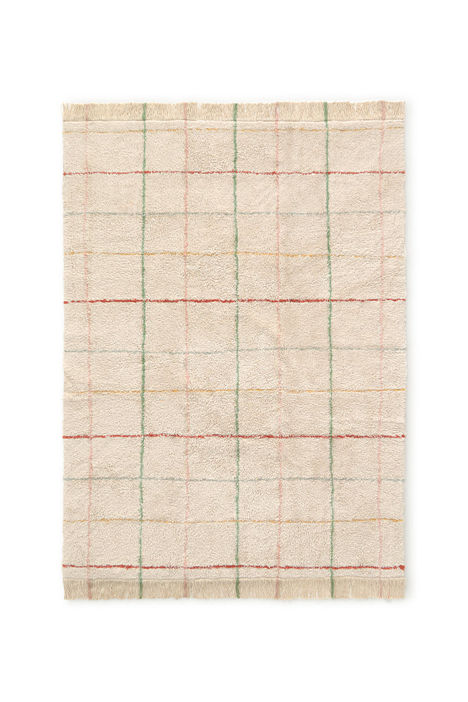 ダイヤ柄　ラグ　Lorena Canals Washable Rug Lanes Vintage Blue | Lorena Canals