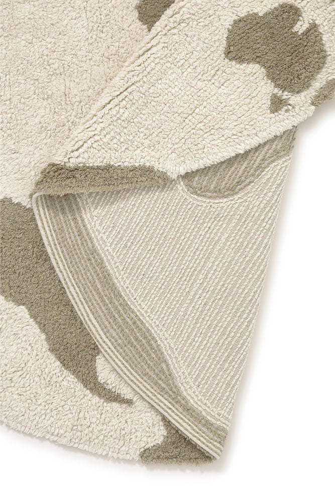 RUGCYCLED WASCHBARER TEPPICH WORLD MAP