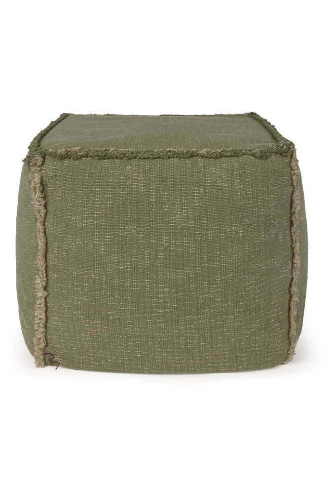 Handloom Pouf Kaki