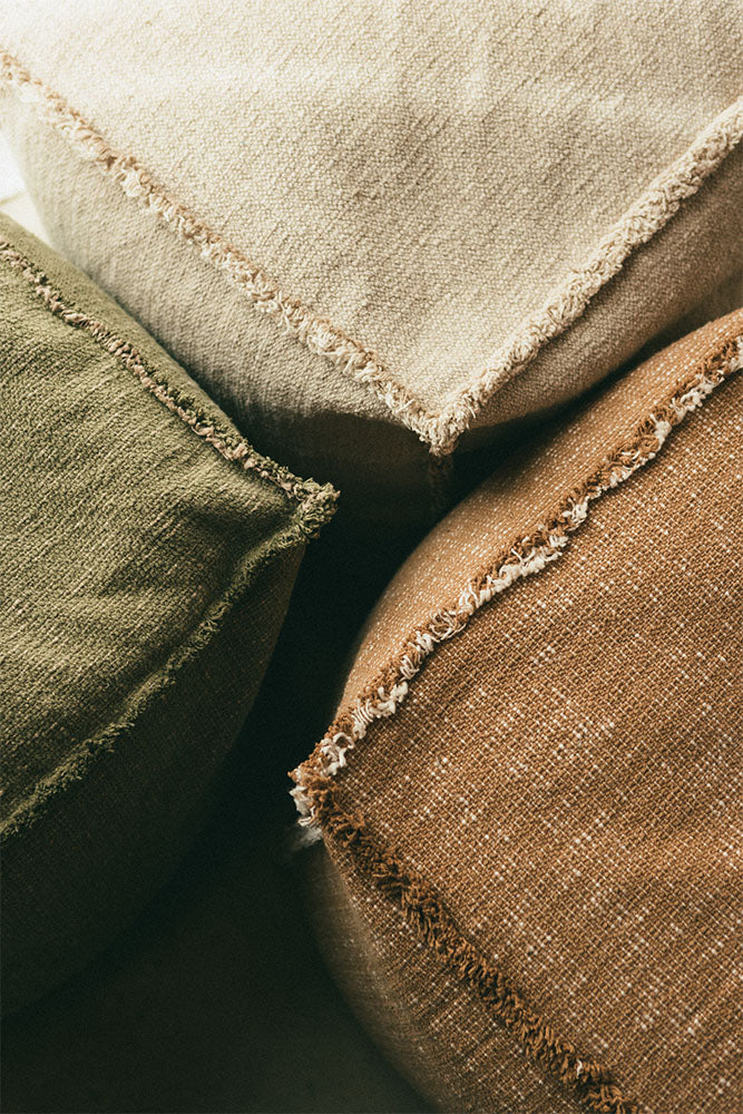 Handloom Pouf Kaki