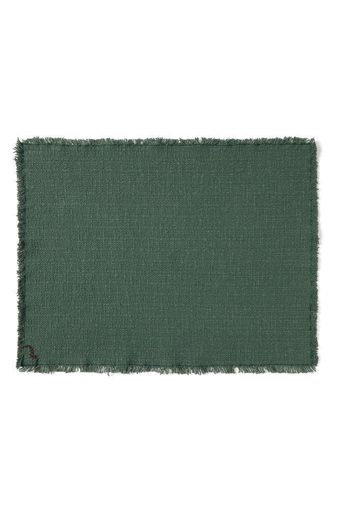 Handloom Placemats Duck green (Set of 2)