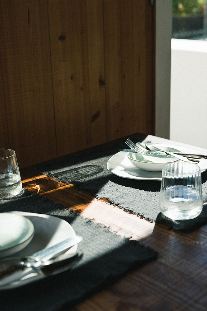 Handloom Placemats Dark grey (Set of 2)