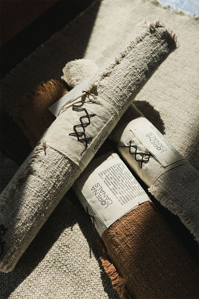 Handloom Placemats Natural and Dark Grey (Set of 2)