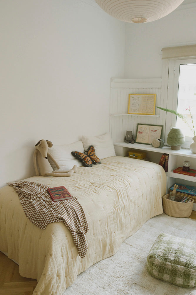 GESTRICKTE DECKE TILES TOFFEE