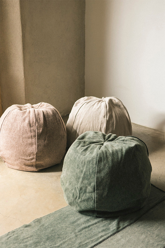 POUF STONEWASHED DUCK GREEN