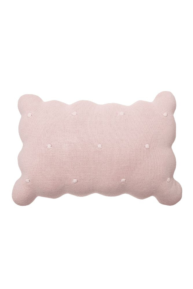 Pink knitted cushion hotsell