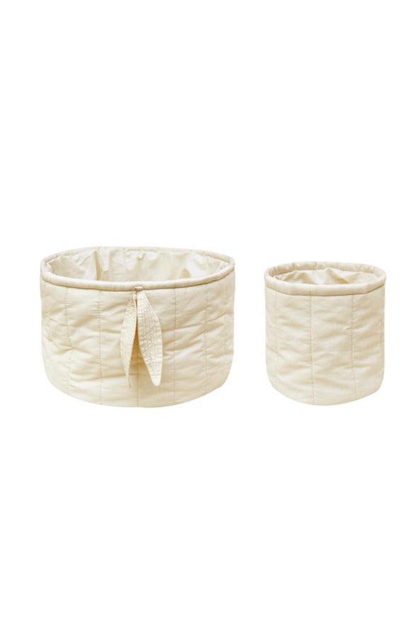 Set Of Two Quilted Baskets Natural | Lorena Canals