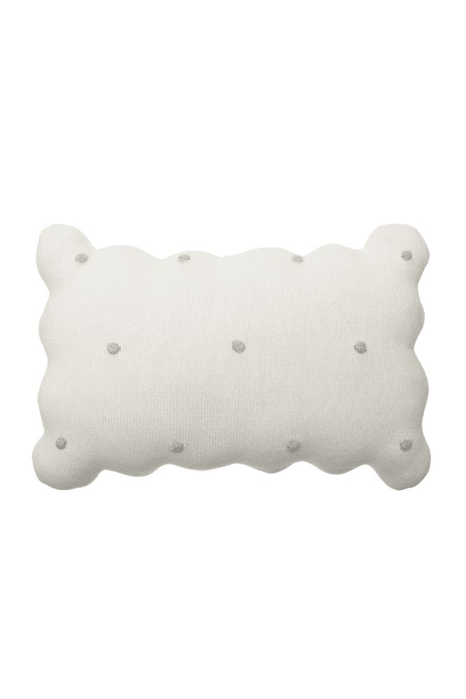 KNITTED CUSHION BISCUIT IVORY