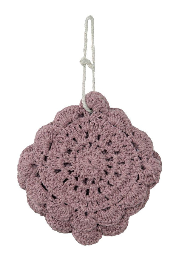 Posavasos Crochet Old Rose - Juego de 4