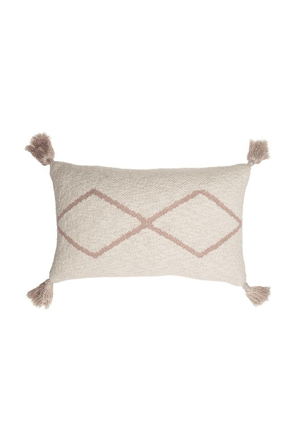 KNITTED CUSHION LITTLE OASIS NATURAL - PALE PINK