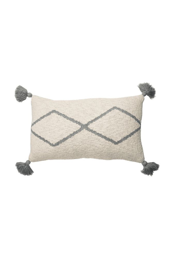 KNITTED CUSHION LITTLE OASIS NATURAL - GREY