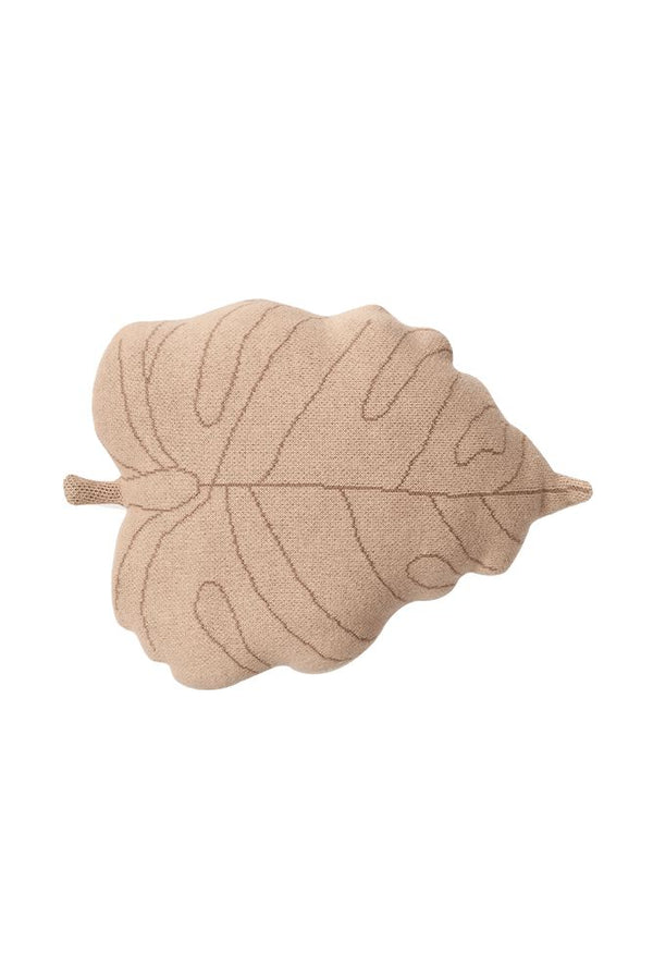 COUSSIN TRICOTE BABY LEAF ROSE BEIGE