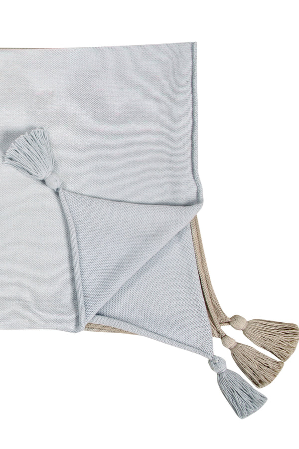 BABY BLANKET OMBRE SOFT BLUE - GREY