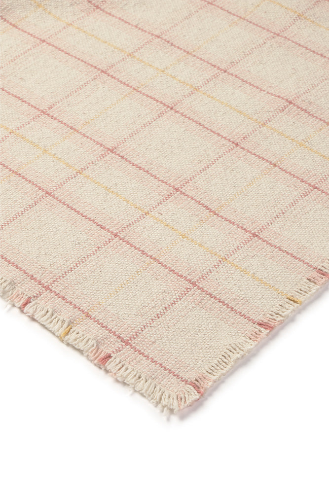 HANDLOOM KINDERBETT-DECKE TARTAN ROSE