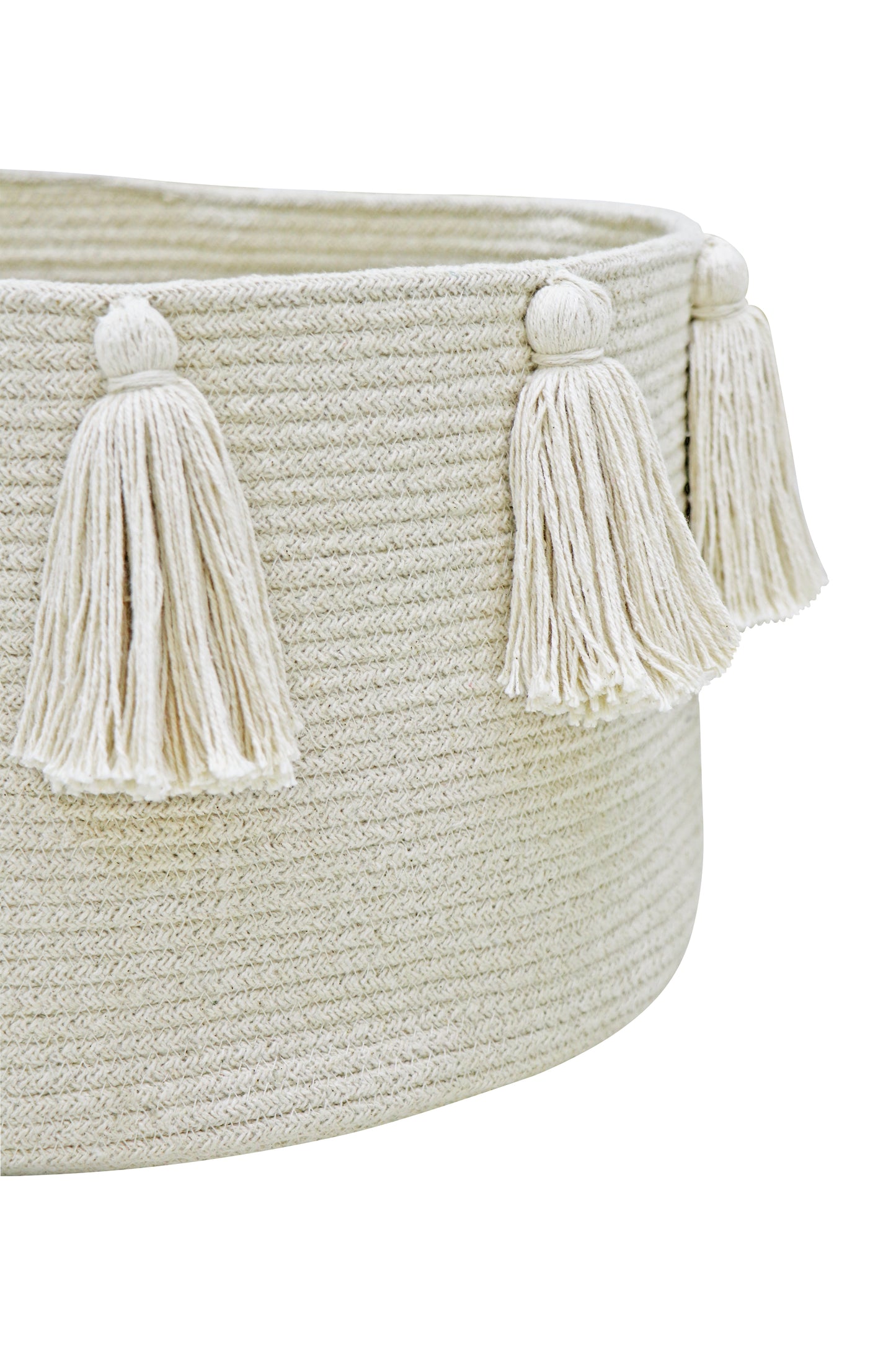 BASKET NEW TASSELS NATURAL