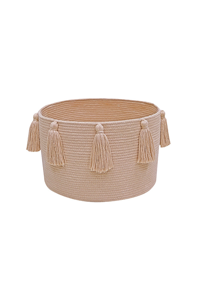 BASKET NEW TASSELS ROSE