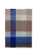 MOHAIR COUVERTURE CHECKS BLUE