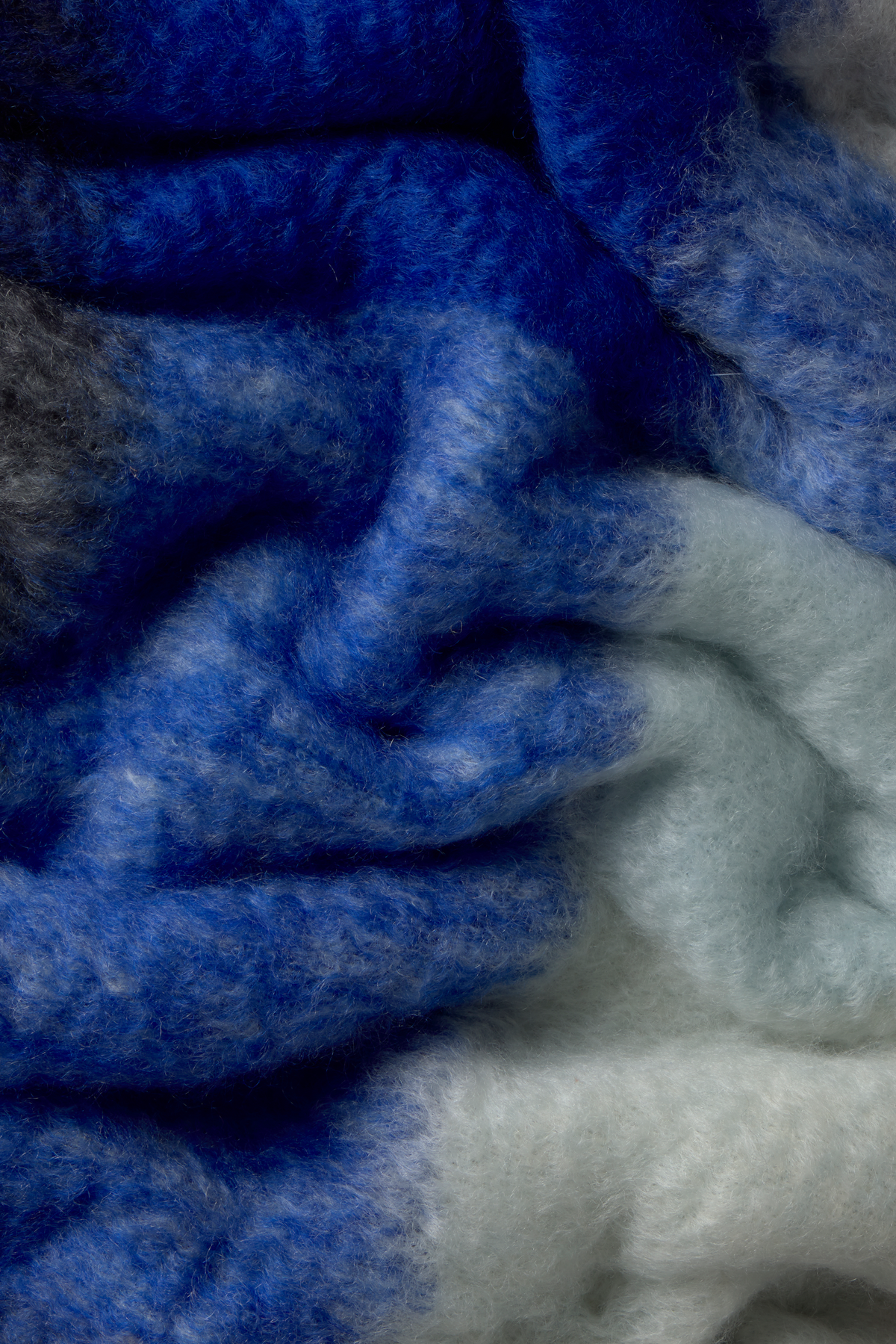 MOHAIR BLANKET CHECKS BLUE