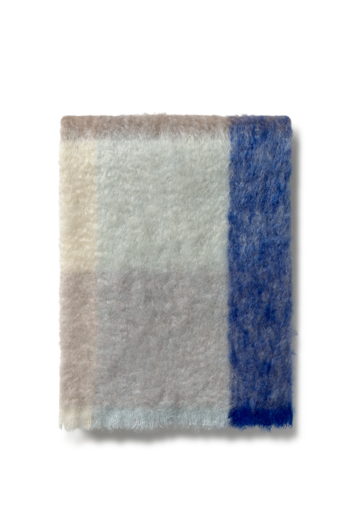 MOHAIR COUVERTURE CHECKS BLUE