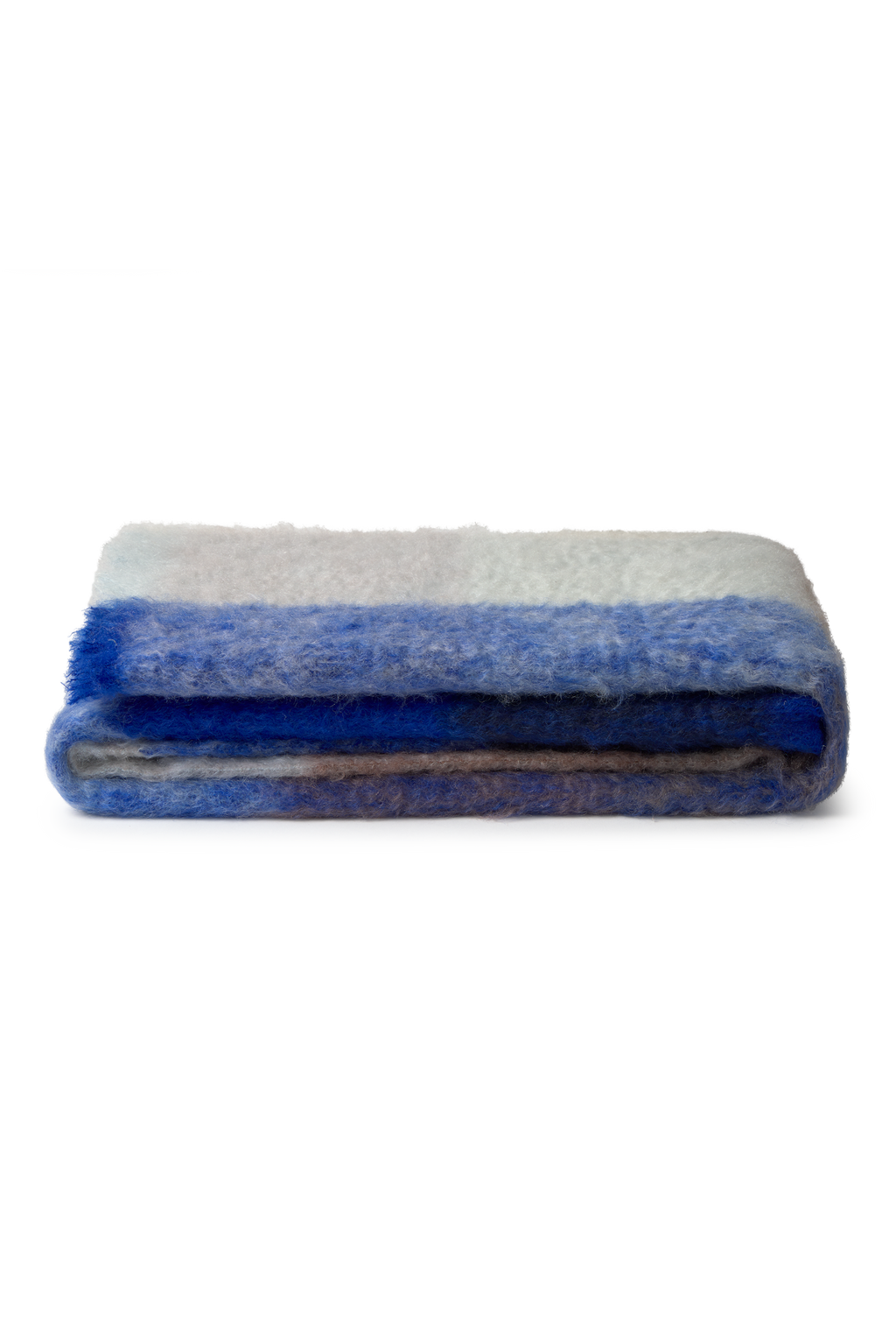 MOHAIR COUVERTURE CHECKS BLUE