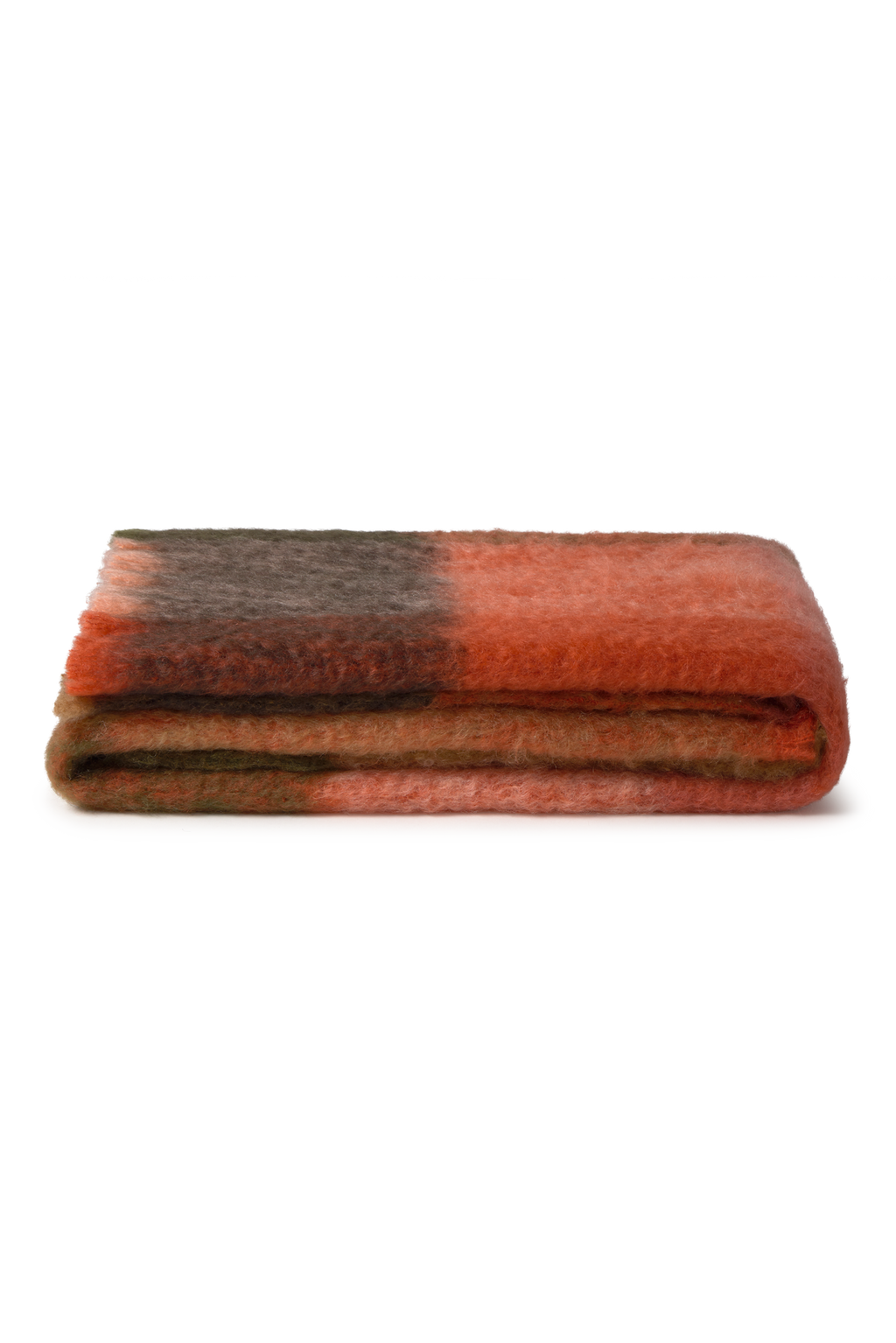 MOHAIR COUVERTURE CHECKS RED