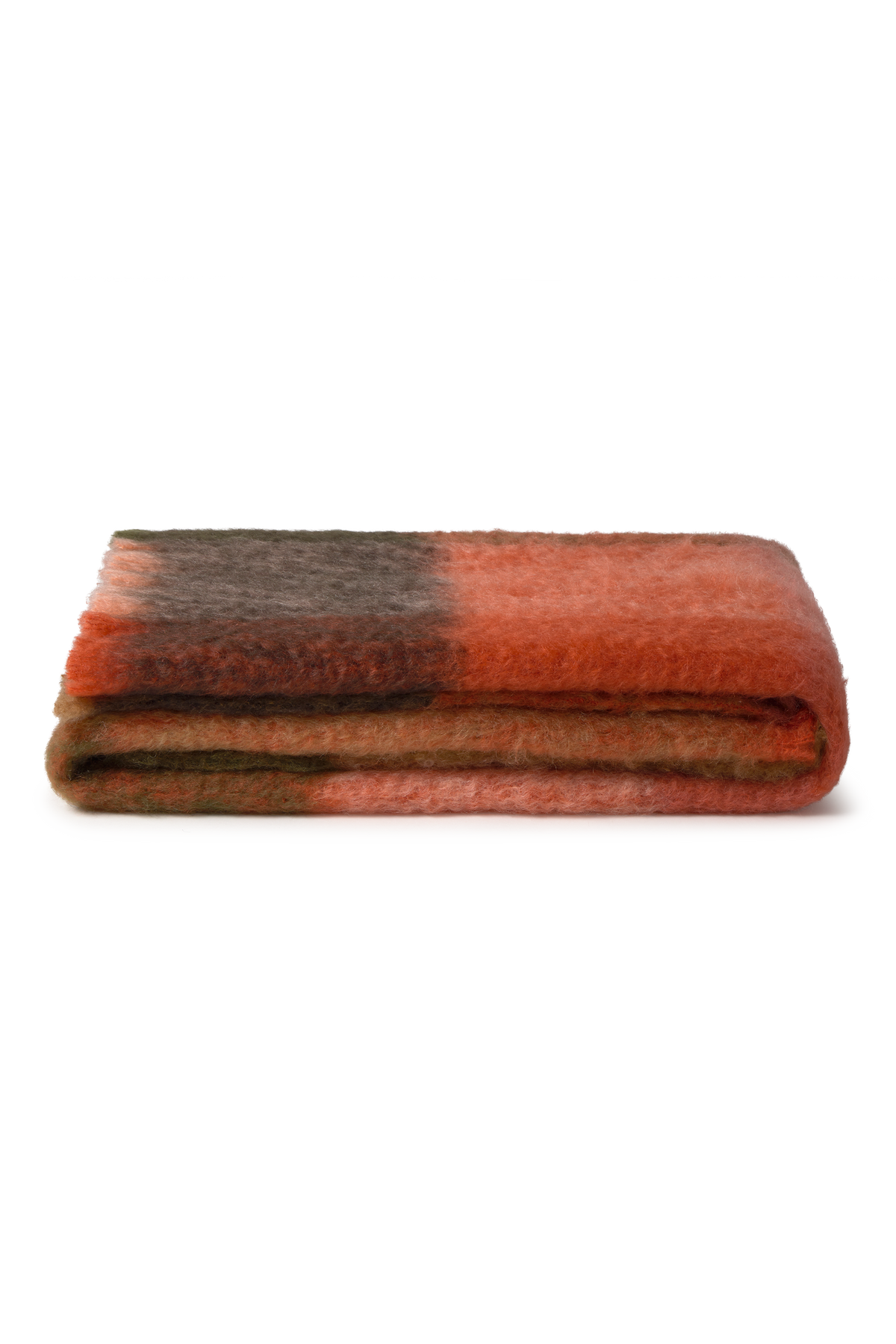 MOHAIR COUVERTURE CHECKS RED
