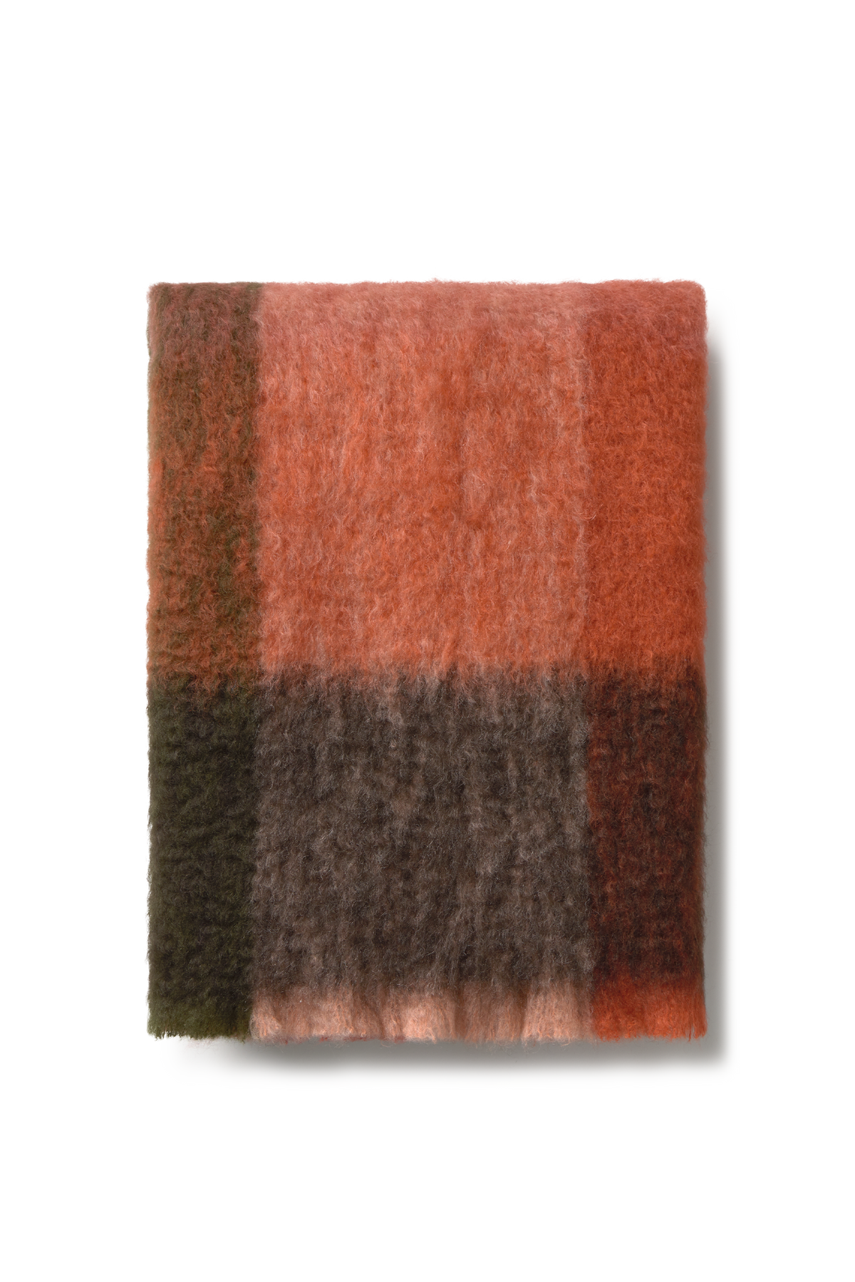 MOHAIR COUVERTURE CHECKS RED