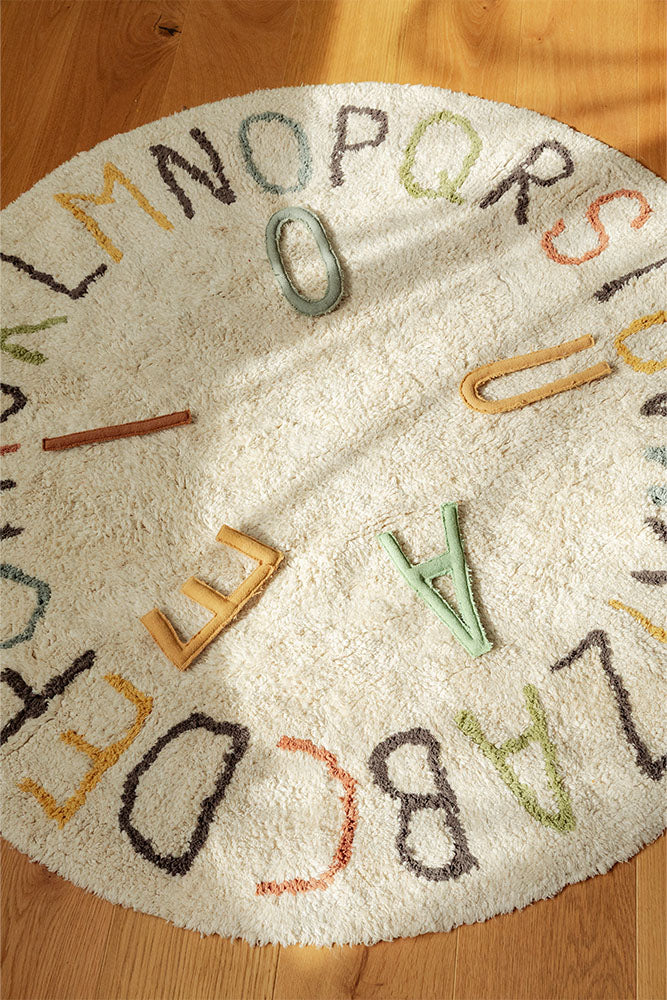 WASHABLE PLAY RUG ABC COLOR AND LETTERS