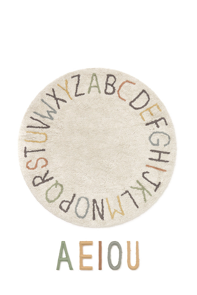 Lorena Canals アルファベット ラグ WASHABLE PLAY RUG ABC COLOR AND LETTERS – Lorena Canals