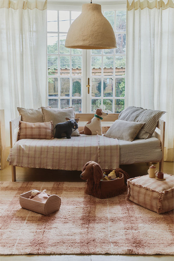 ALFOMBRA LAVABLE TARTAN ROSE