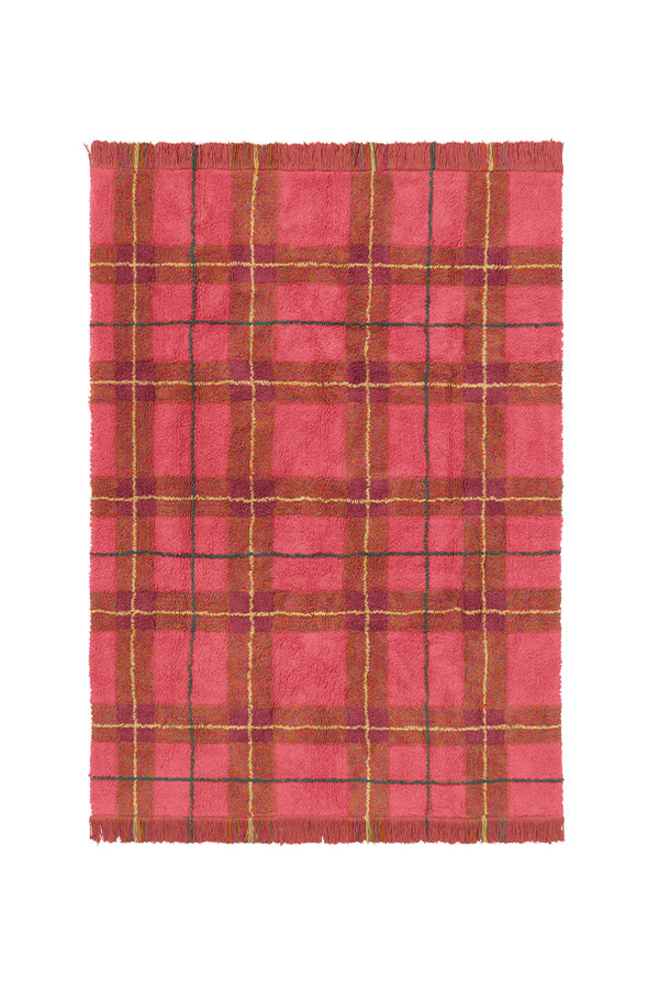 ALFOMBRA LAVABLE TARTAN VINTAGE RED
