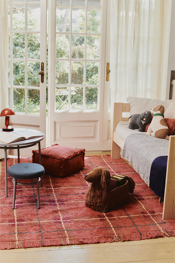 ALFOMBRA LAVABLE TARTAN VINTAGE RED