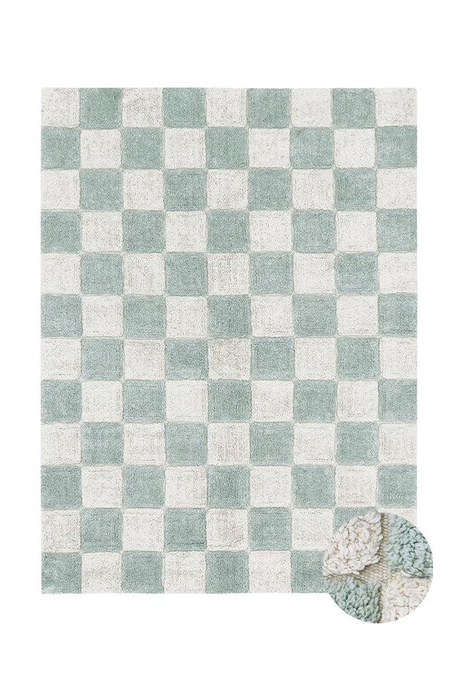 TAPIS LAVABLE KITCHEN TILES BLUE SAGE 