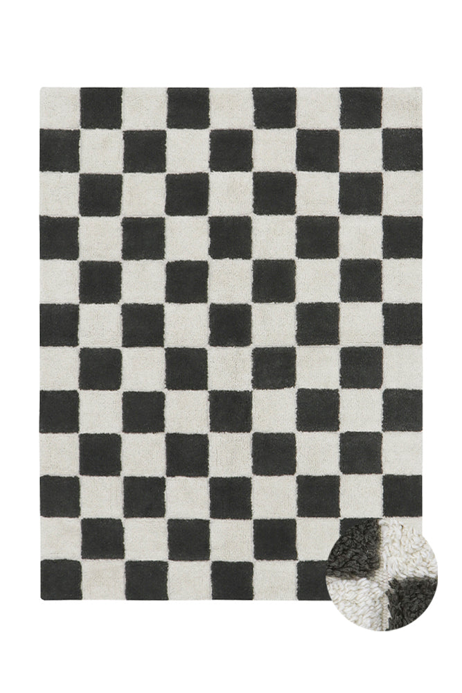 Washable Rug Kitchen Tiles Dark Grey | Lorena Canals