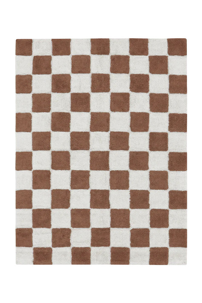 WASHABLE RUG KITCHEN TILES TOFFEE