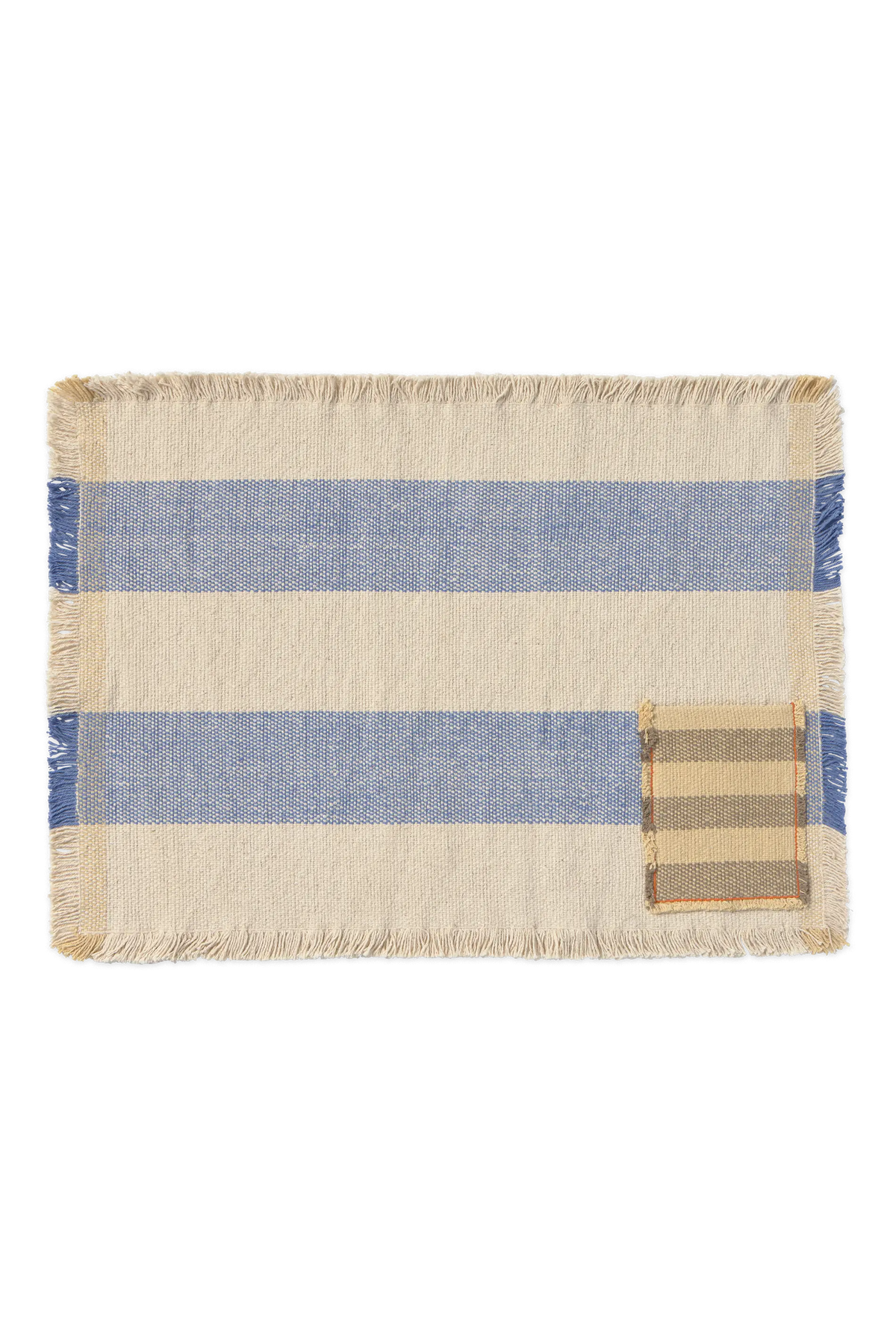SET DA 2 TOVAGLIETTE HANDLOOM CON TASCA BLUE