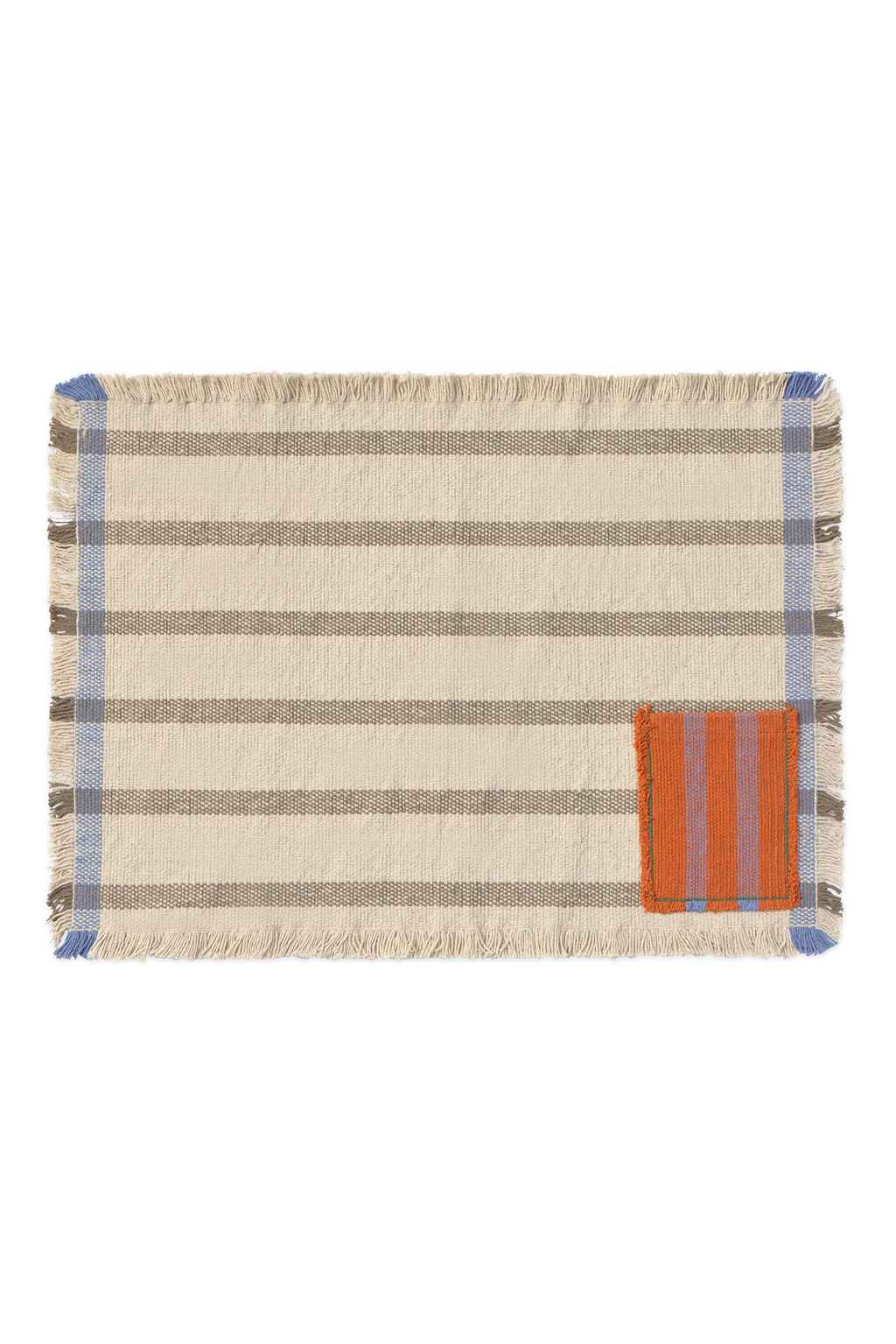 2ER-SET TISCHSETS handloom MIT TASCHE SOIL BROWN