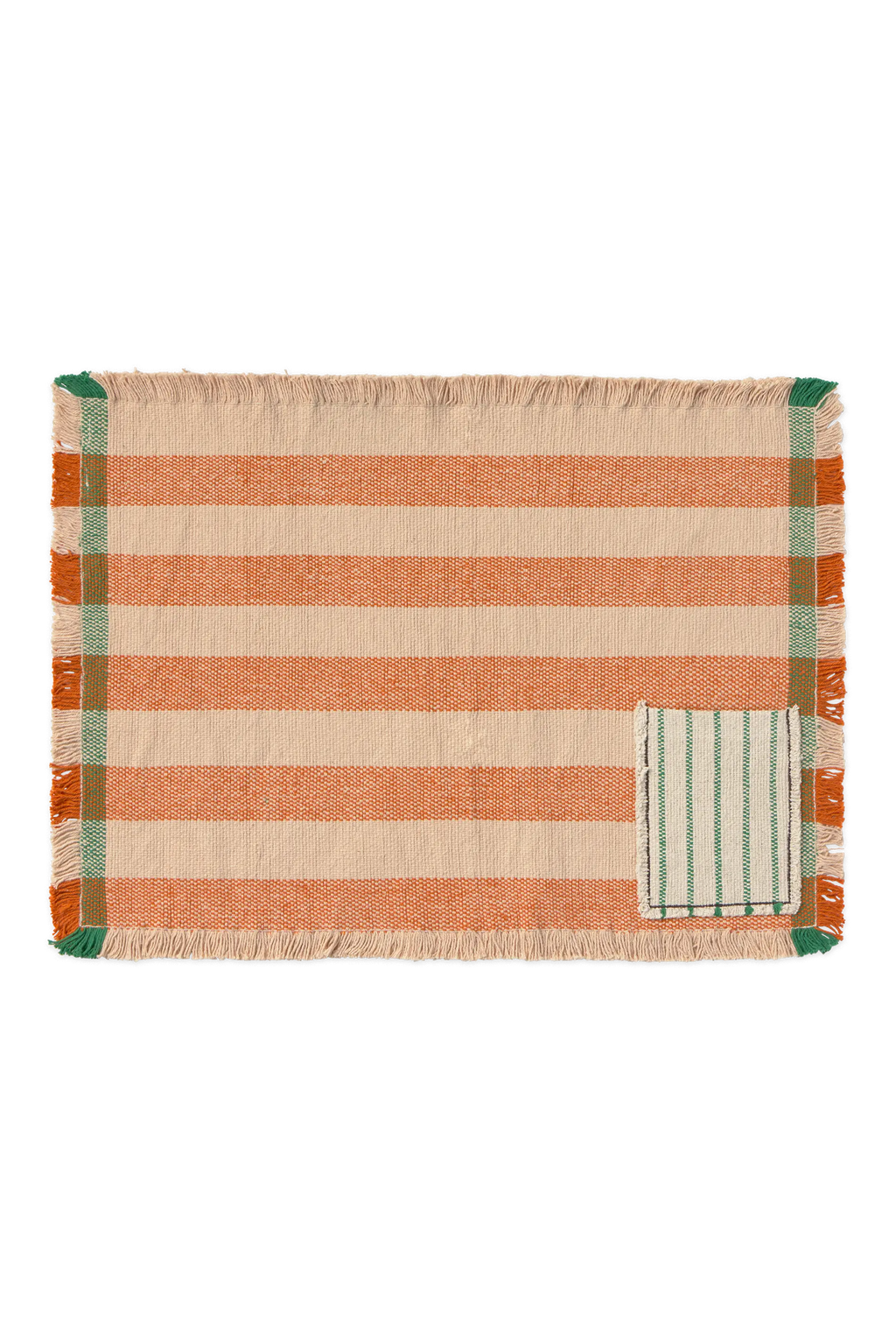 2ER-SET TISCHSETS handloom MIT TASCHE TERRACOTA