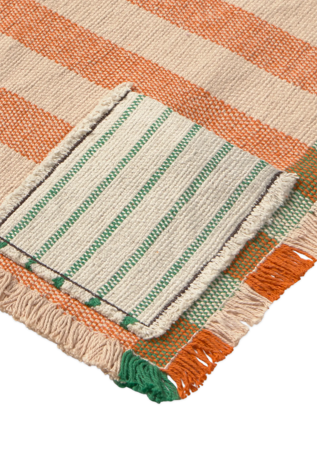 2ER-SET TISCHSETS handloom MIT TASCHE TERRACOTA