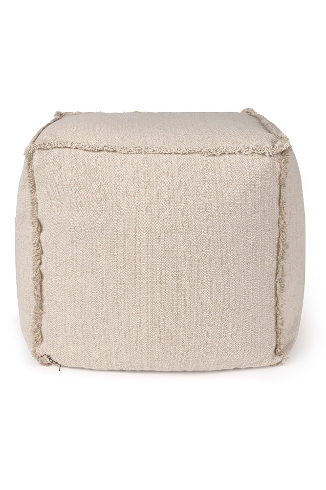 Handloom Pouf Beige