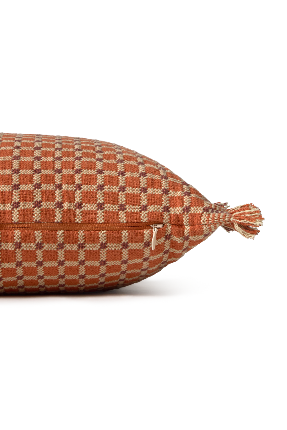 CUSHION CHECKER TERRACOTTA