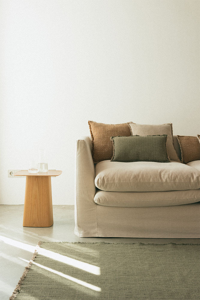 KISSEN RECHTECKIG HANDLOOM KAKI