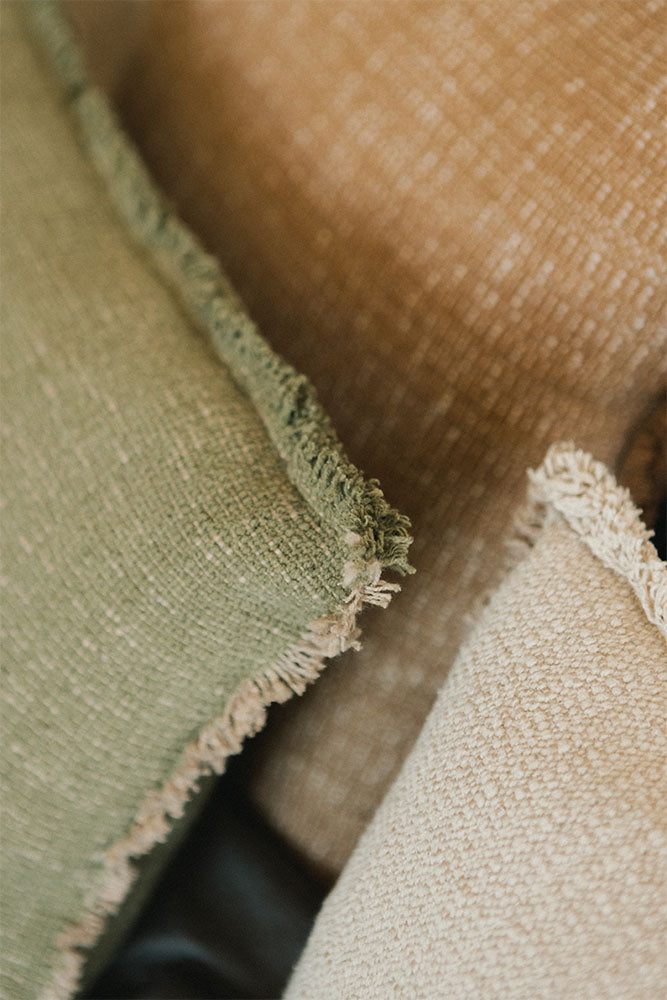 KISSEN RECHTECKIG HANDLOOM KAKI