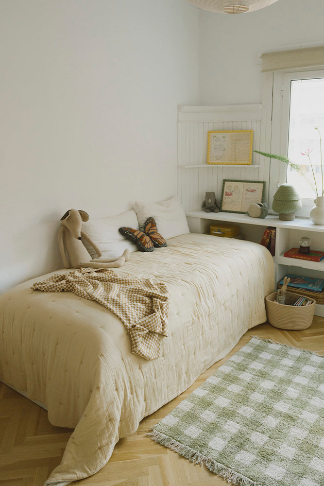 COPERTA LAVORATA A MAGLIA TILES HONEY
