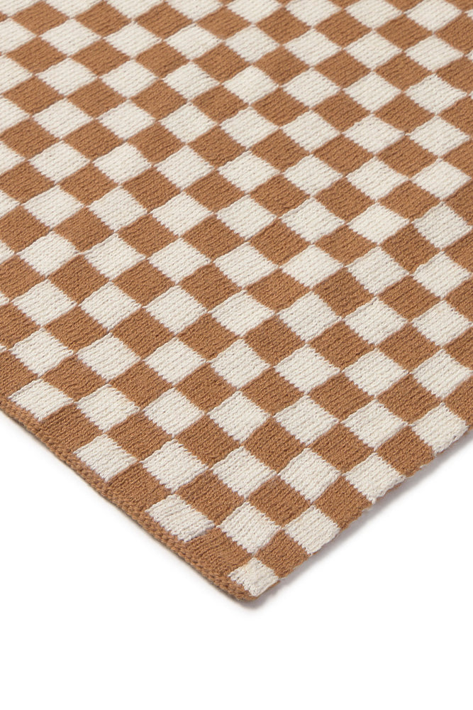 COPERTA LAVORATA A MAGLIA TILES TOFFEE