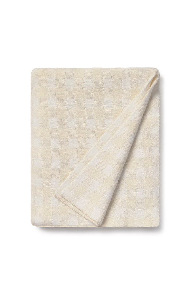 COUVERTURE TRICOTÉE VICHY IVORY
