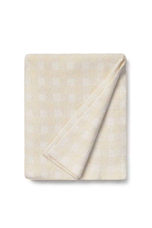 KNITTED BLANKET VICHY IVORY