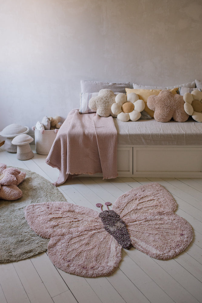 WASCHBARER TEPPICH AUS TIERBAUMWOLLE BABY BUTTERFLY