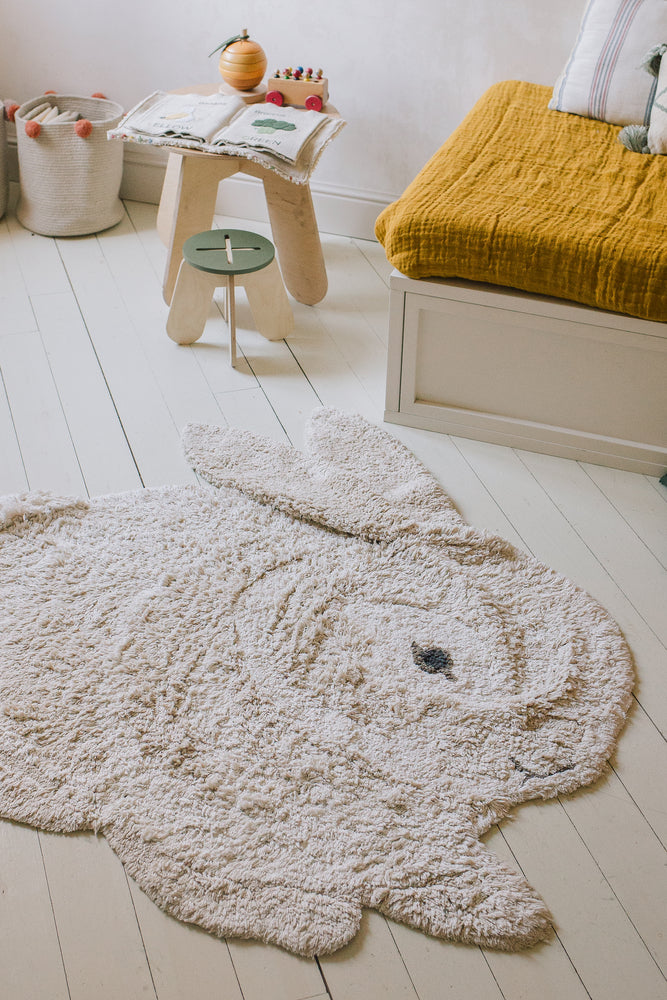 Washable Animal Cotton Rug Bunny for Kids Lorena Canals